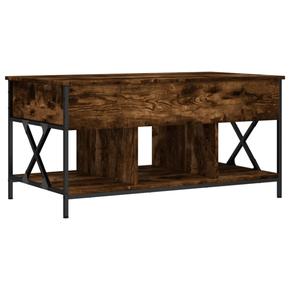 Vidaxl Coffee Table End Table Sofa Table Smoked Oak Engineered Wood And Metal