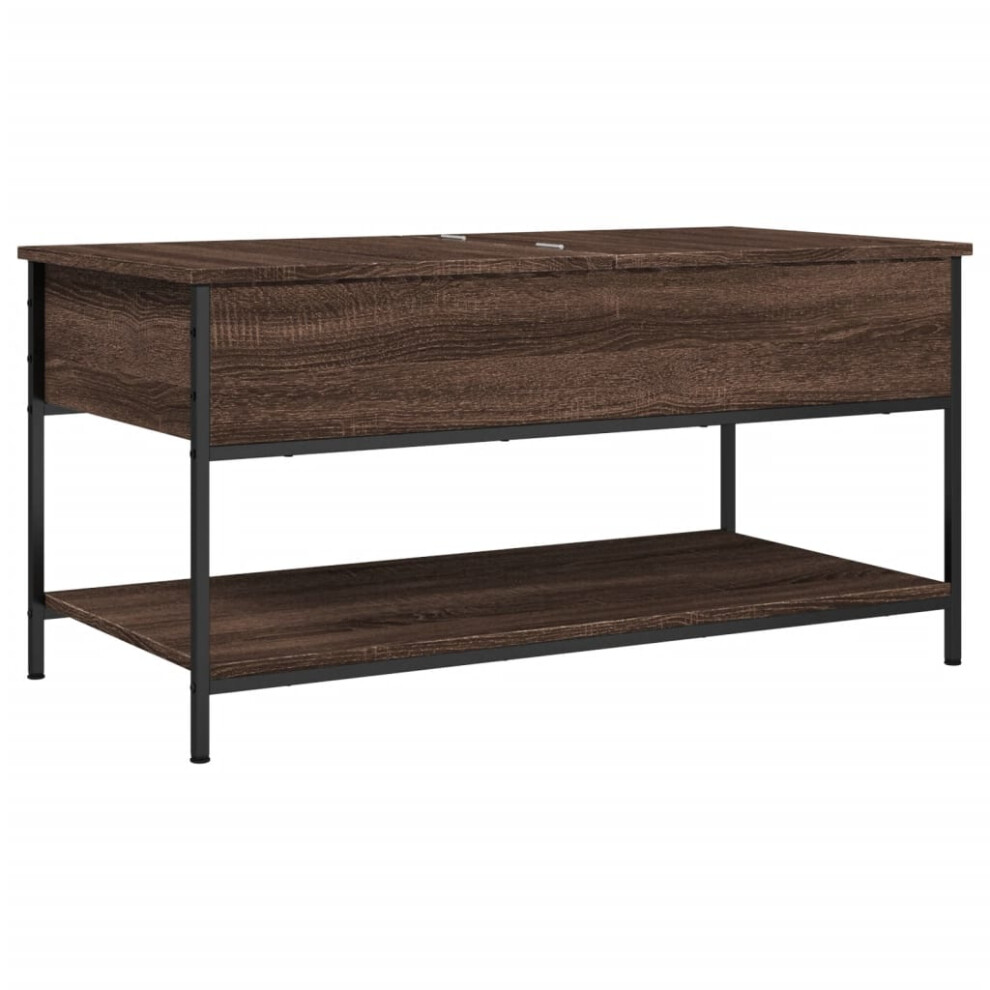 vidaXL Coffee Table End Table Side Table Brown Oak Engineered Wood and Metal