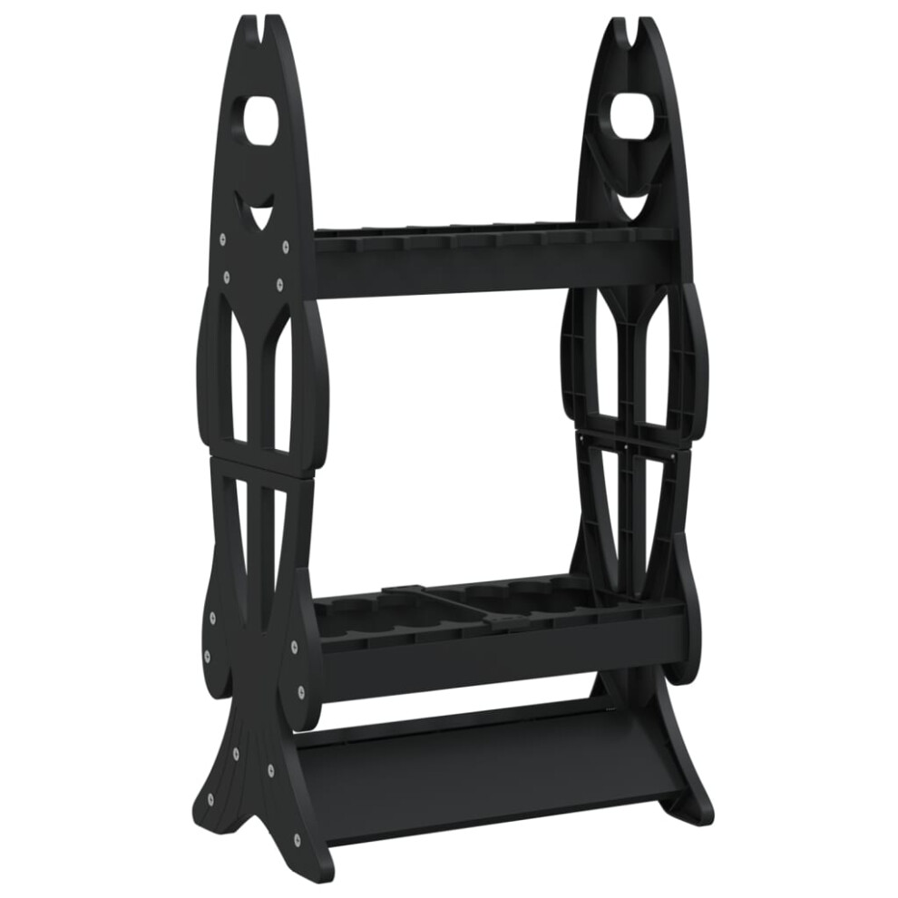 Vidaxl Fishing Rod Rack For 16 Rods Fishing Rod Holder Pole Holder Rack Black