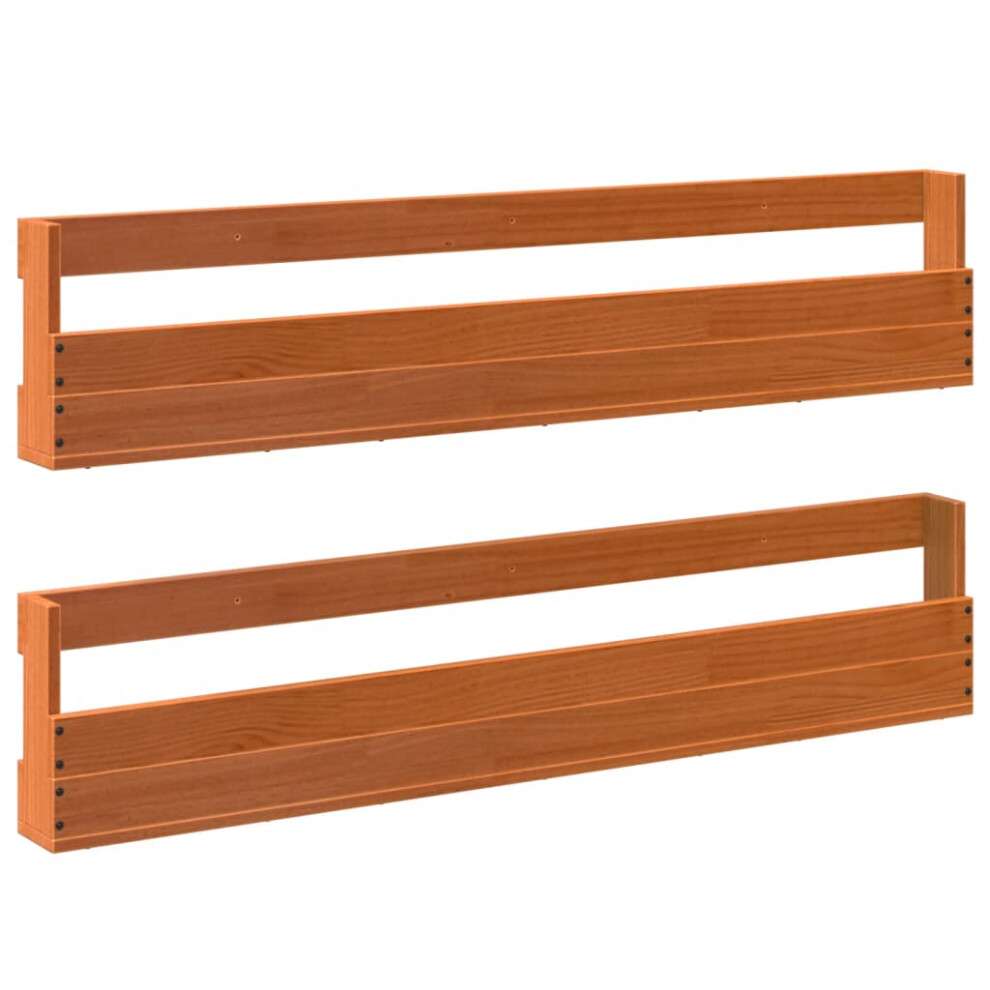 vidaXL Wall-mounted Shoe Racks Shoe Shelf 2 Pcs Wax Brown Solid Wood Pine