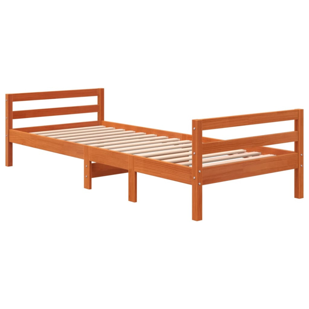 vidaXL Bed Frame Bedroom Bed Base Bedstead Wax Brown 80x200 cm Solid Wood Pine