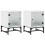 VidaXL vidaXL Bedside Cabinets with Glass Doors Nightstand Side End Table 2 pcs White 2