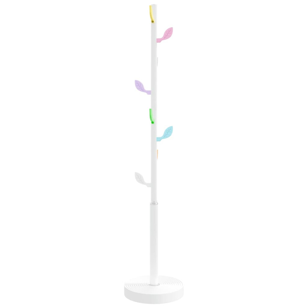 vidaXL Coat Stand Coat Rack Clothes Stand Coat Hanger White Powder-coated Iron