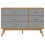 VidaXL vidaXL Drawer Cabinet Drawer Chest File Cabinet Grey and Brown Solid Wood Pine 7