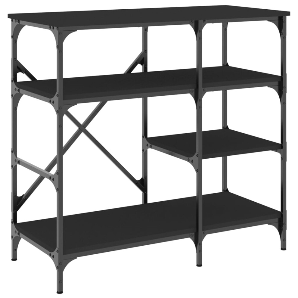 vidaXL Baker's Rack Storage Shelf Kitchen Rack Black Engineered Wood and Metal