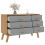 VidaXL vidaXL Drawer Cabinet Drawer Chest File Cabinet Grey and Brown Solid Wood Pine 5