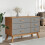 VidaXL vidaXL Drawer Cabinet Drawer Chest File Cabinet Grey and Brown Solid Wood Pine 3
