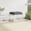 VidaXL vidaXL Garden Footstool with Cushions Ottoman Footrest White Solid Wood Pine 3