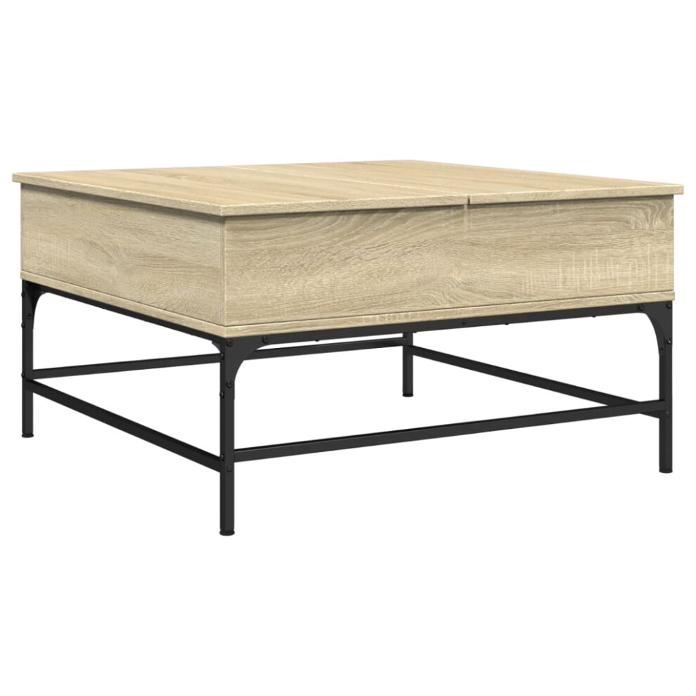 vidaXL Coffee Table End Table Sofa Table Sonoma Oak Engineered Wood and Metal