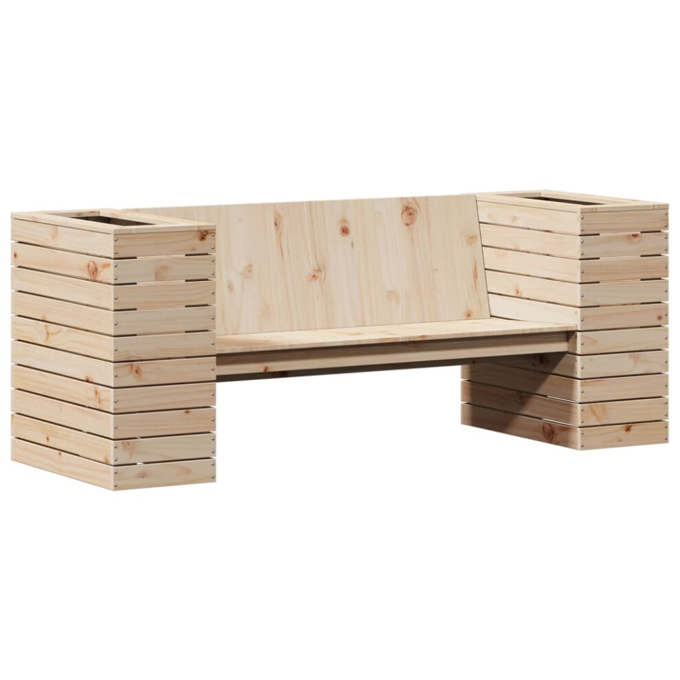 vidaXL Planter Bench Outdoor Planter Box 2-seater Garden Bench Solid Wood Pine