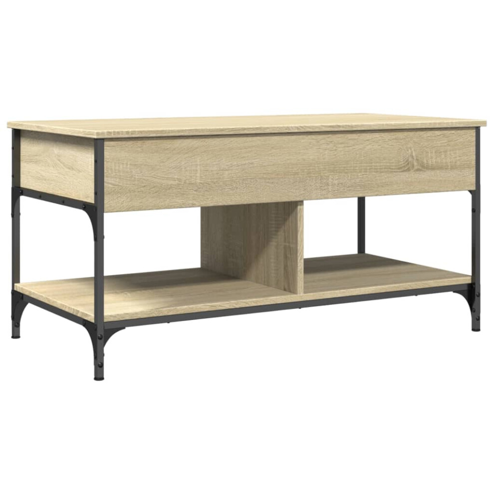 vidaXL Coffee Table End Table Sofa Table Sonoma Oak Engineered Wood and Metal