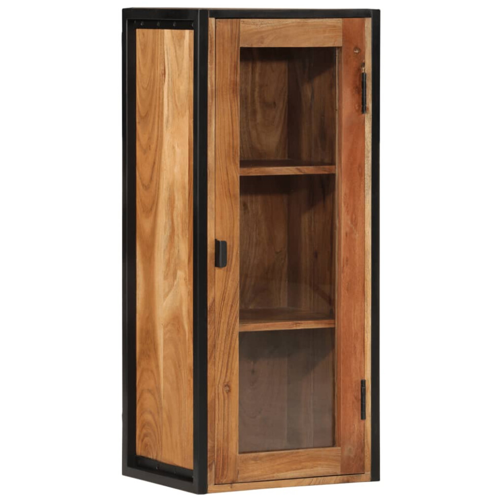 vidaXL Bathroom Wall Cabinet Wall Unit Cupboard Solid Wood Acacia and Iron