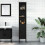 VidaXL vidaXL Bathroom Cabinet Vanity Unit Storage Cupboard Black Engineered Wood 3