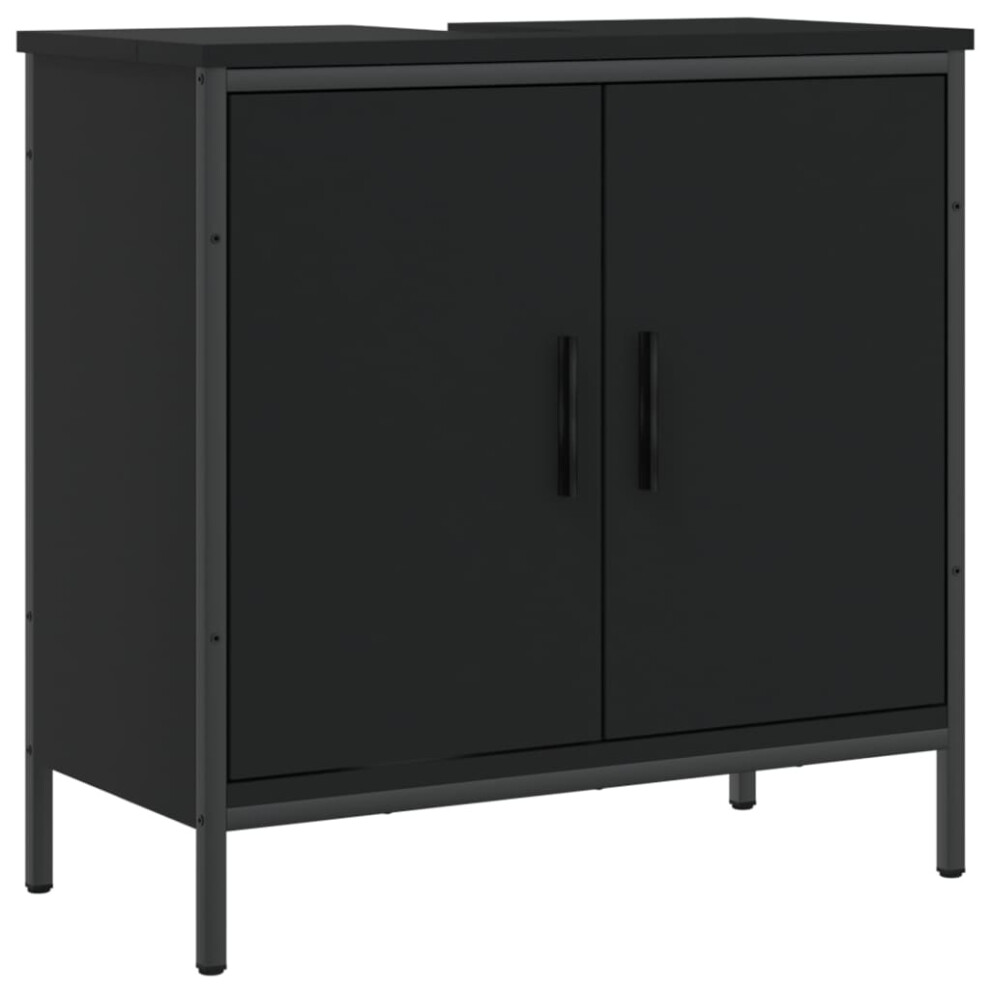 vidaXL Bathroom Sink Cabinet Vanity Unit Sink Cupboard Black Engineered Wood