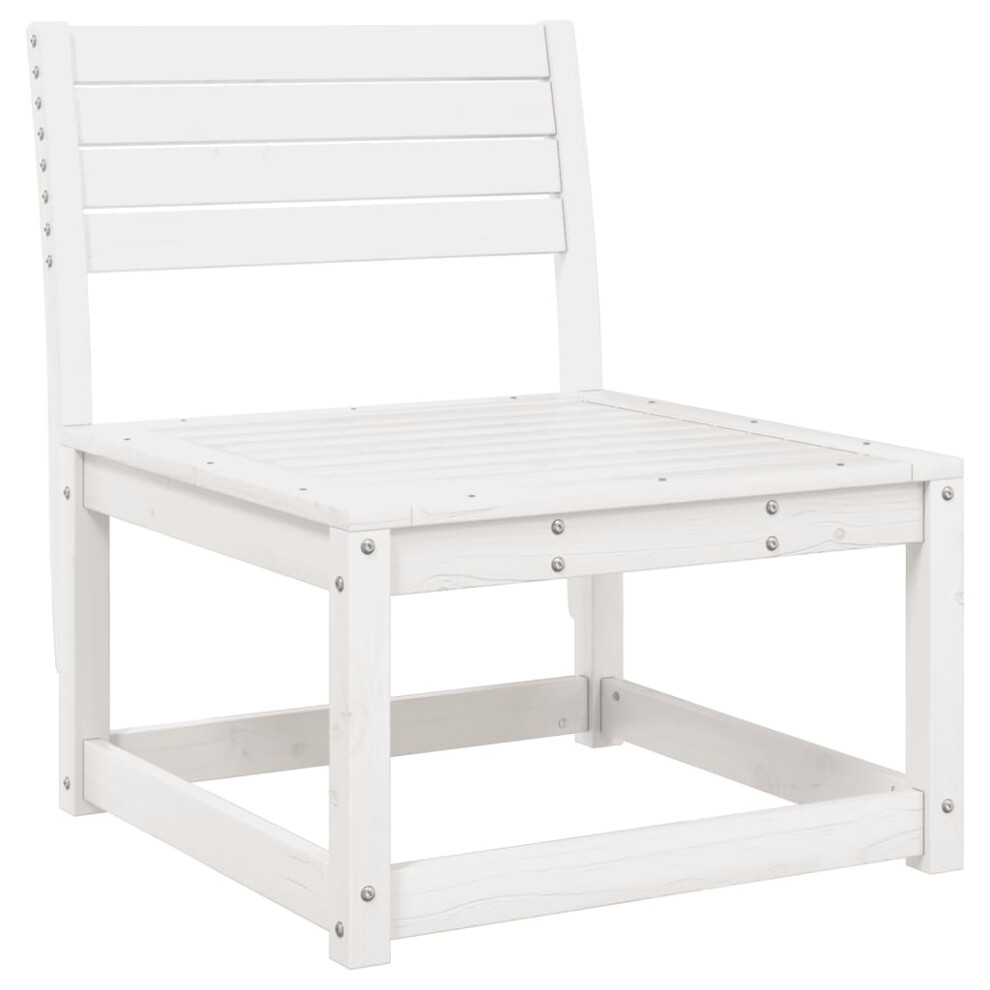 vidaXL Garden Sofa Balcony Outdoor Sofa Chair Couch White Solid Wood Pine