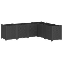 vidaXL Garden Planter Outdoor Flower Pot Balcony Herb Planter Pot Box Black PP