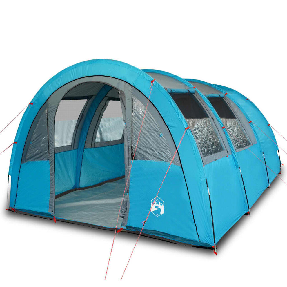 vidaXL Camping Tent Tunnel 4-Person Dome Tent Lightweight Tent Blue Waterproof