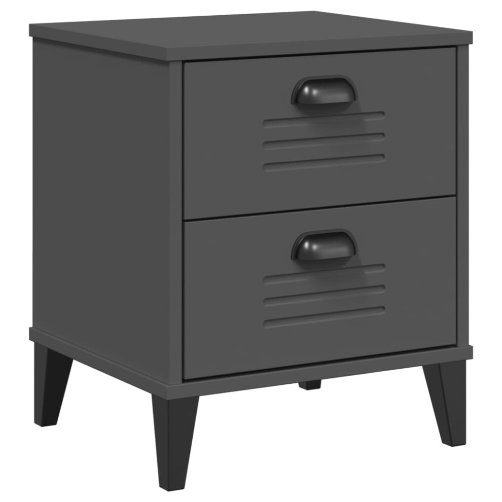 Table de chevet vidaXL VIKEN en bois d'ing   nierie gris anthracite