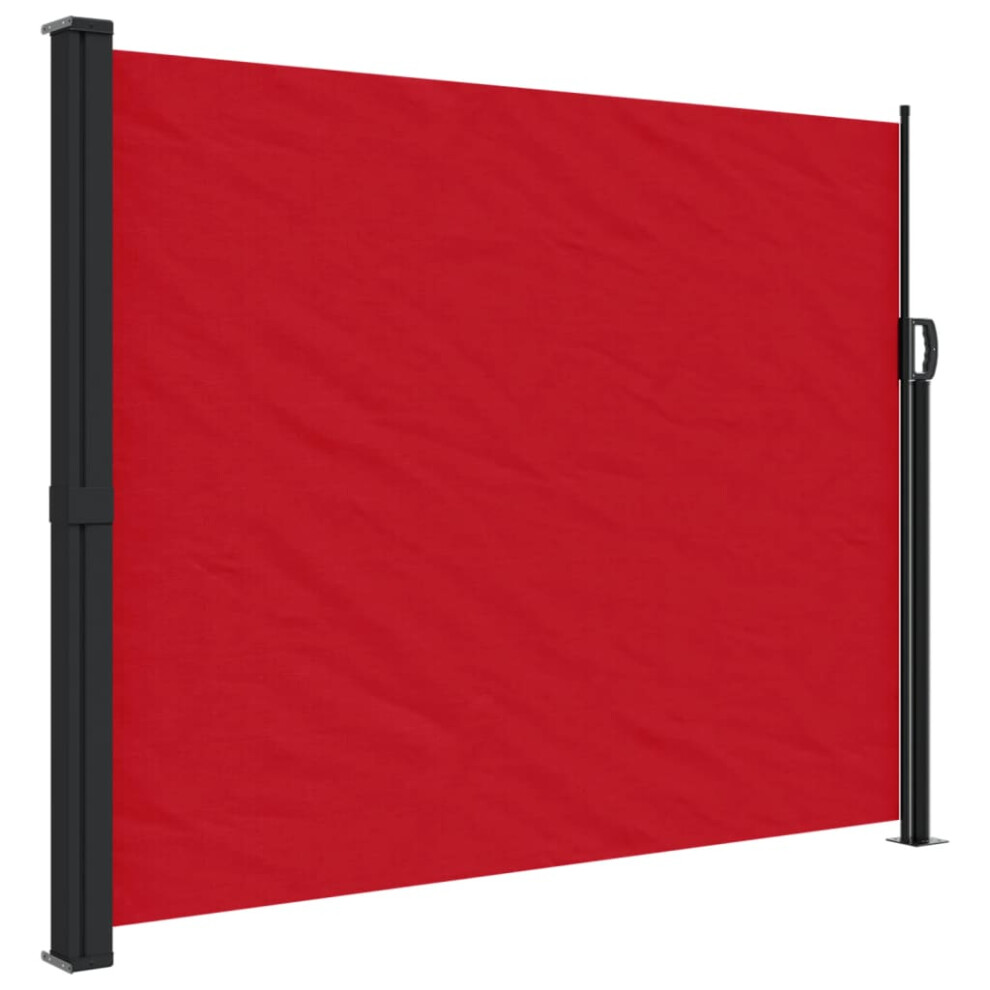 vidaXL Retractable Side Awning Outdoor Privacy Screen Shade Red 160x300 cm