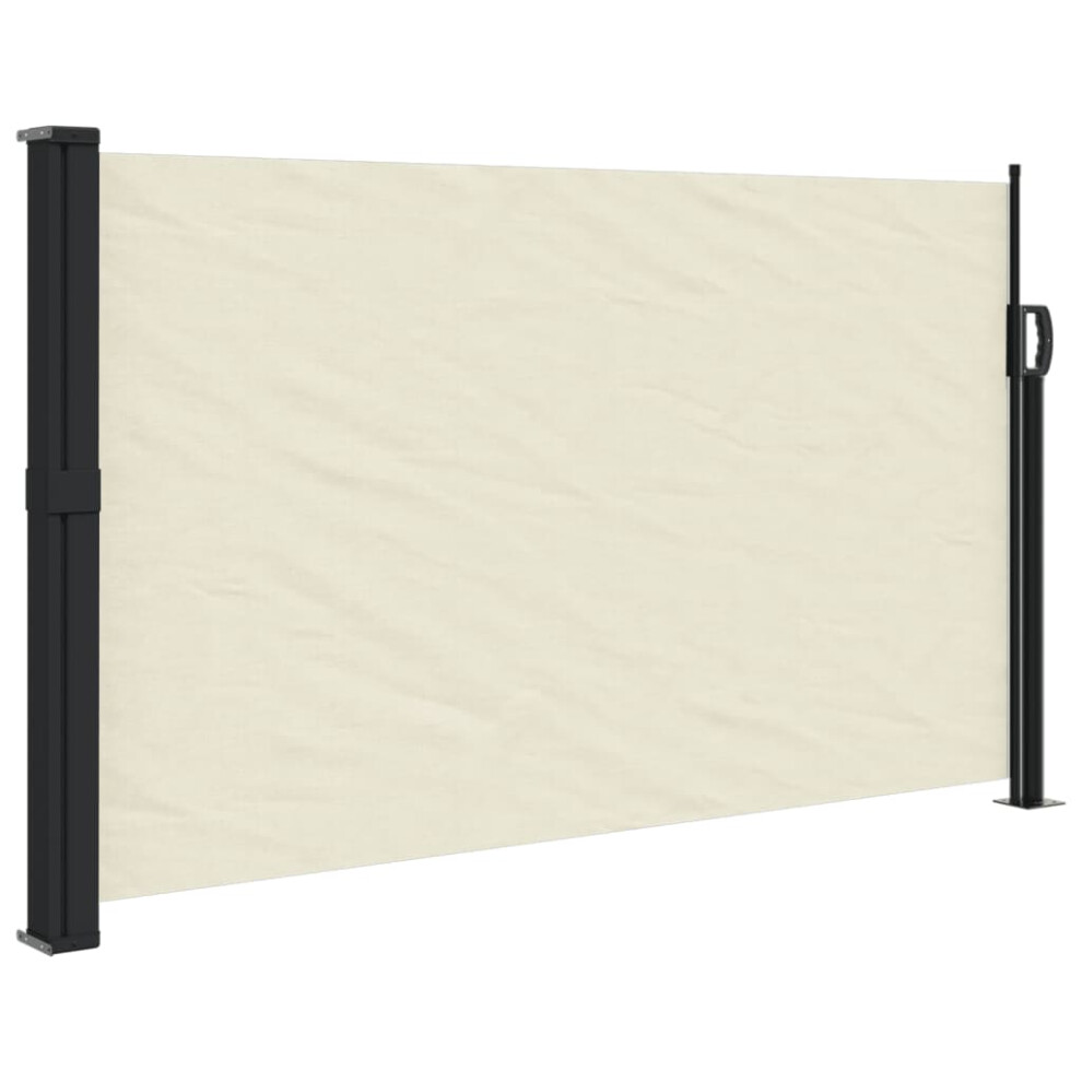 Vidaxl Retractable Side Awning Outdoor Privacy Screen Shade Cream 120X500 Cm