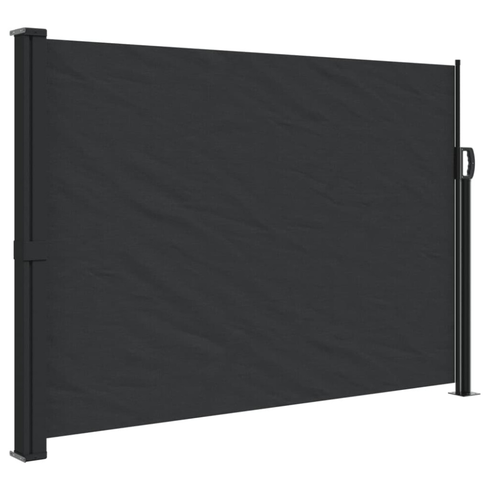 vidaXL Retractable Side Awning Outdoor Privacy Screen Shade Black 140x500 cm