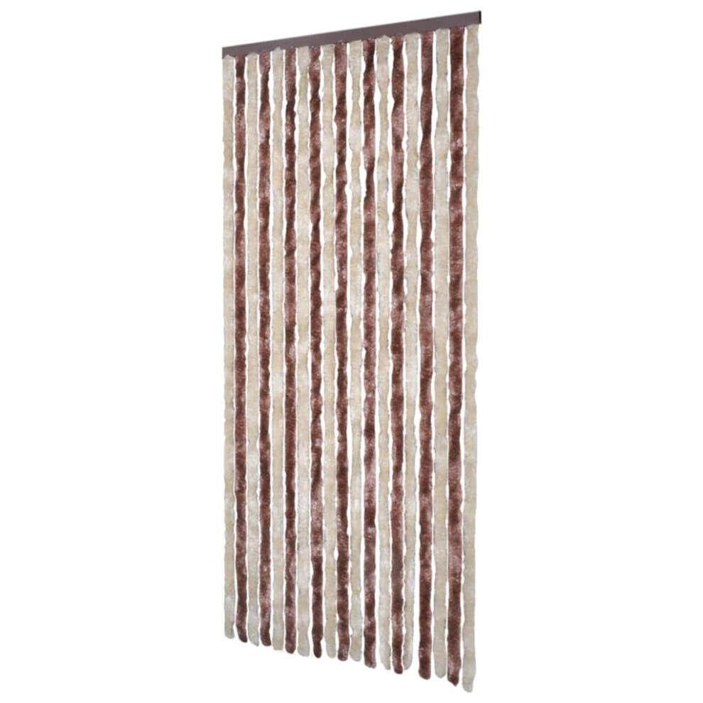 vidaXL Fly Curtain Door Fly Screen Beige and Light Brown 100x200 cm Chenille