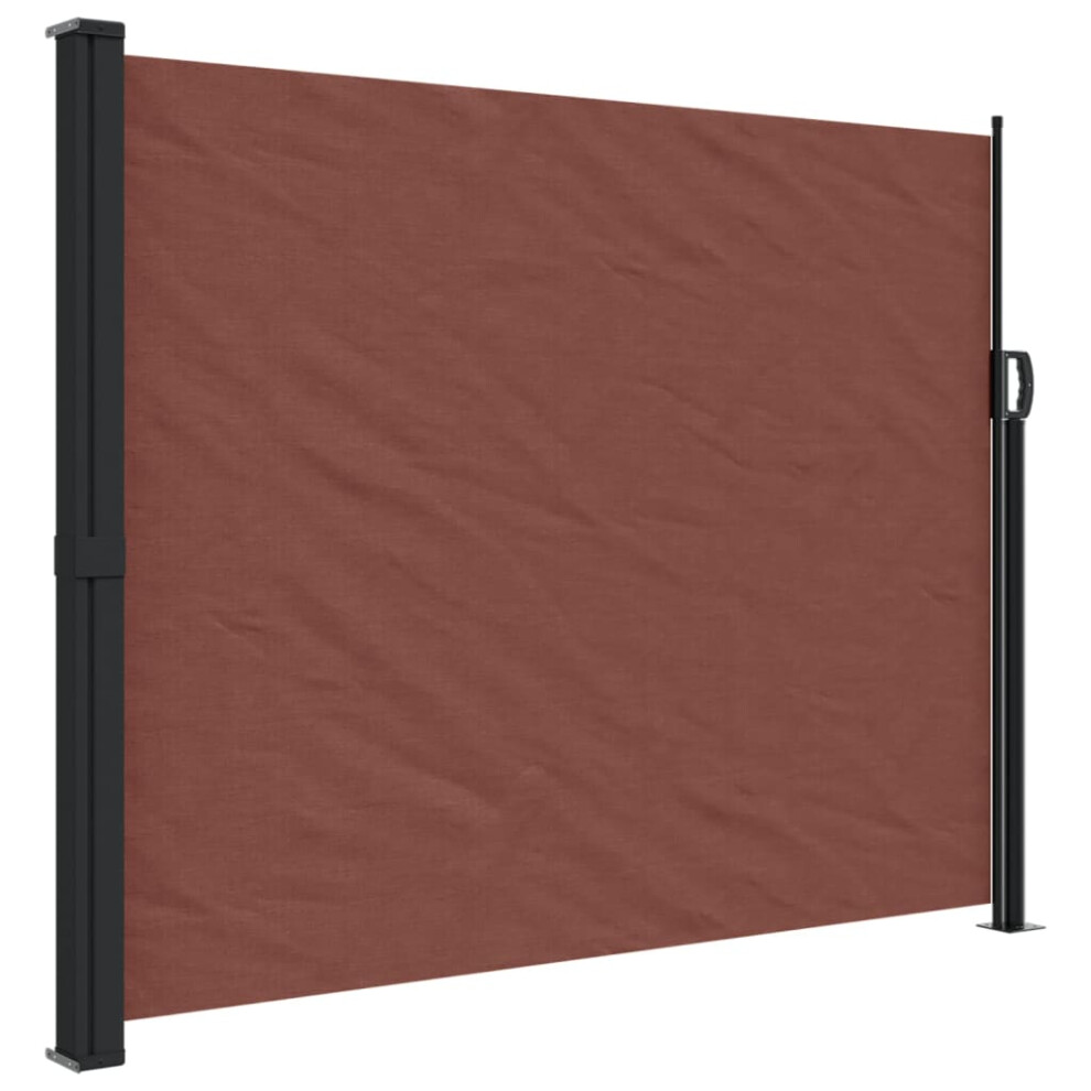 vidaXL Retractable Side Awning Outdoor Privacy Screen Shade Brown 160x600 cm