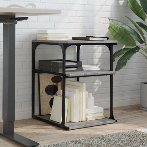 VidaXL vidaXL Printer Stand 3-Tier Office Printer Table Grey Sonoma Engineered Wood 2
