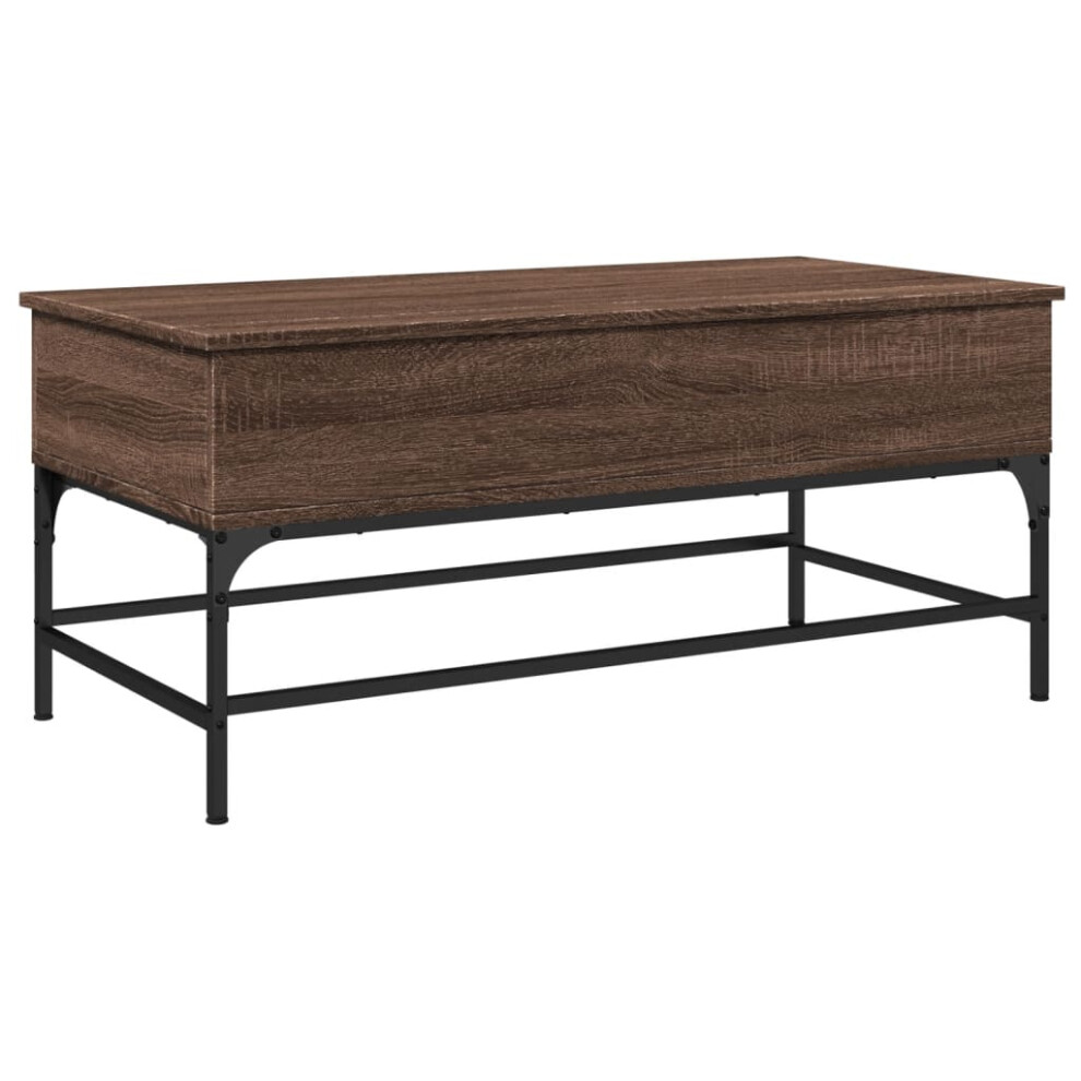 vidaXL Coffee Table End Table Sofa Table Brown Oak Engineered Wood and Metal