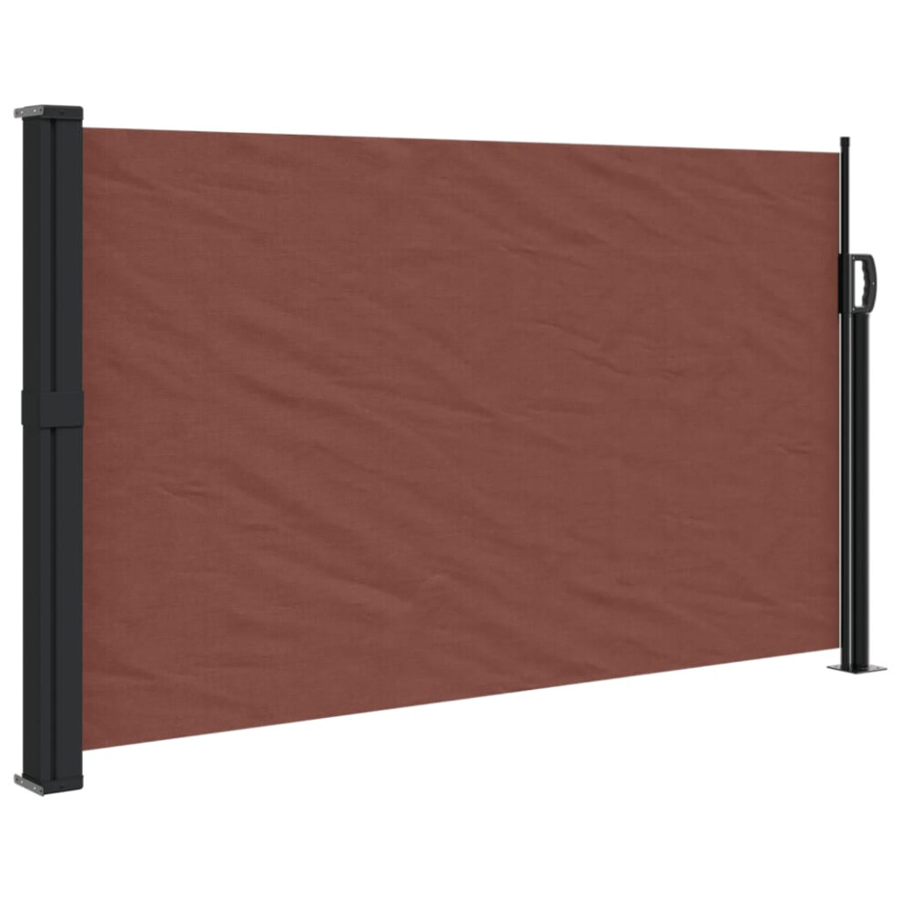 vidaXL Retractable Side Awning Outdoor Privacy Screen Shade Brown 120x600 cm