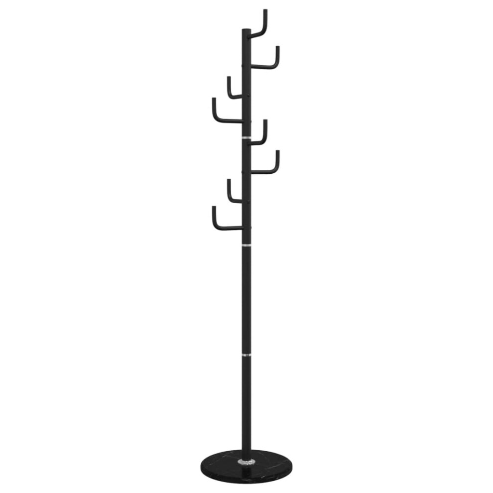 Vidaxl Coat Stand Coat Rack Clothes Stand Coat Hanger Powder-Coated Iron Black