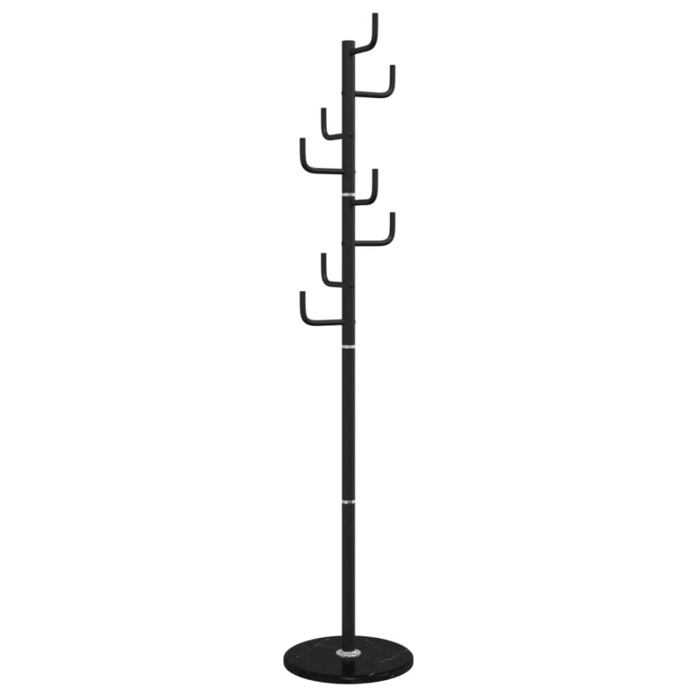 vidaXL Coat Stand Coat Rack Clothes Stand Coat Hanger Black Powder-coated Iron