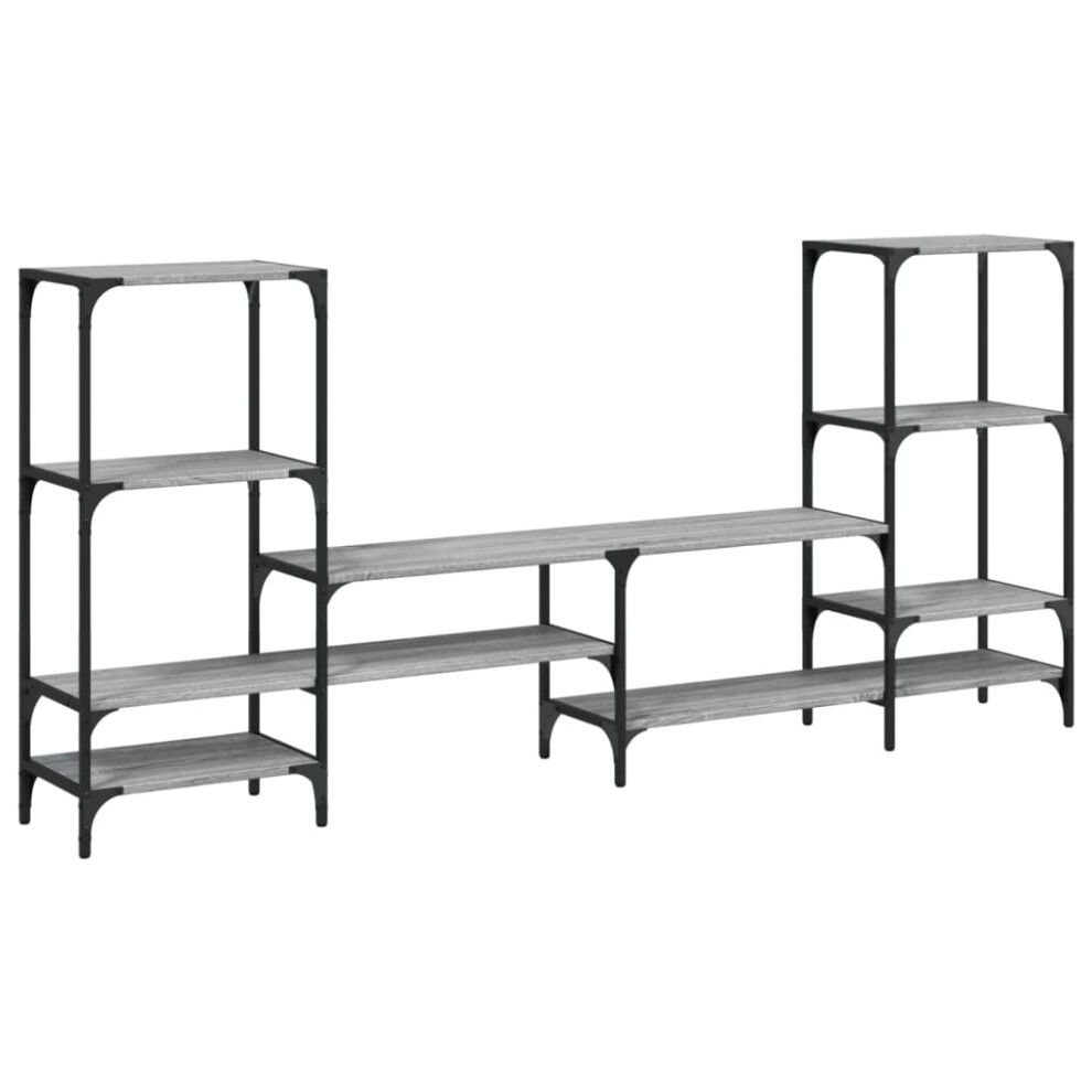 VIDAXL TV Cabinet Engineered Wood Grey 206.5x28.5x95 cm - Image 2