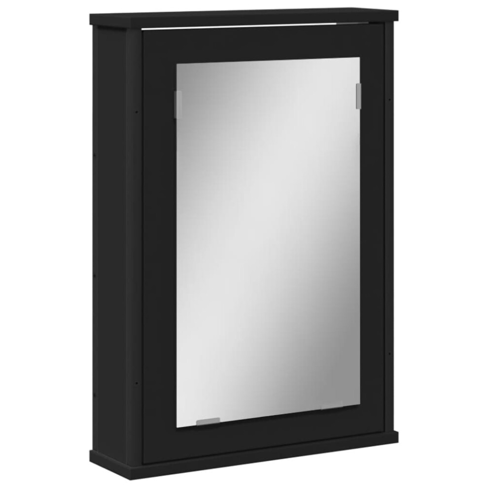 vidaXL Bathroom Mirror Cabinet Wall Cabinet Cupboard Black Engineered Wood