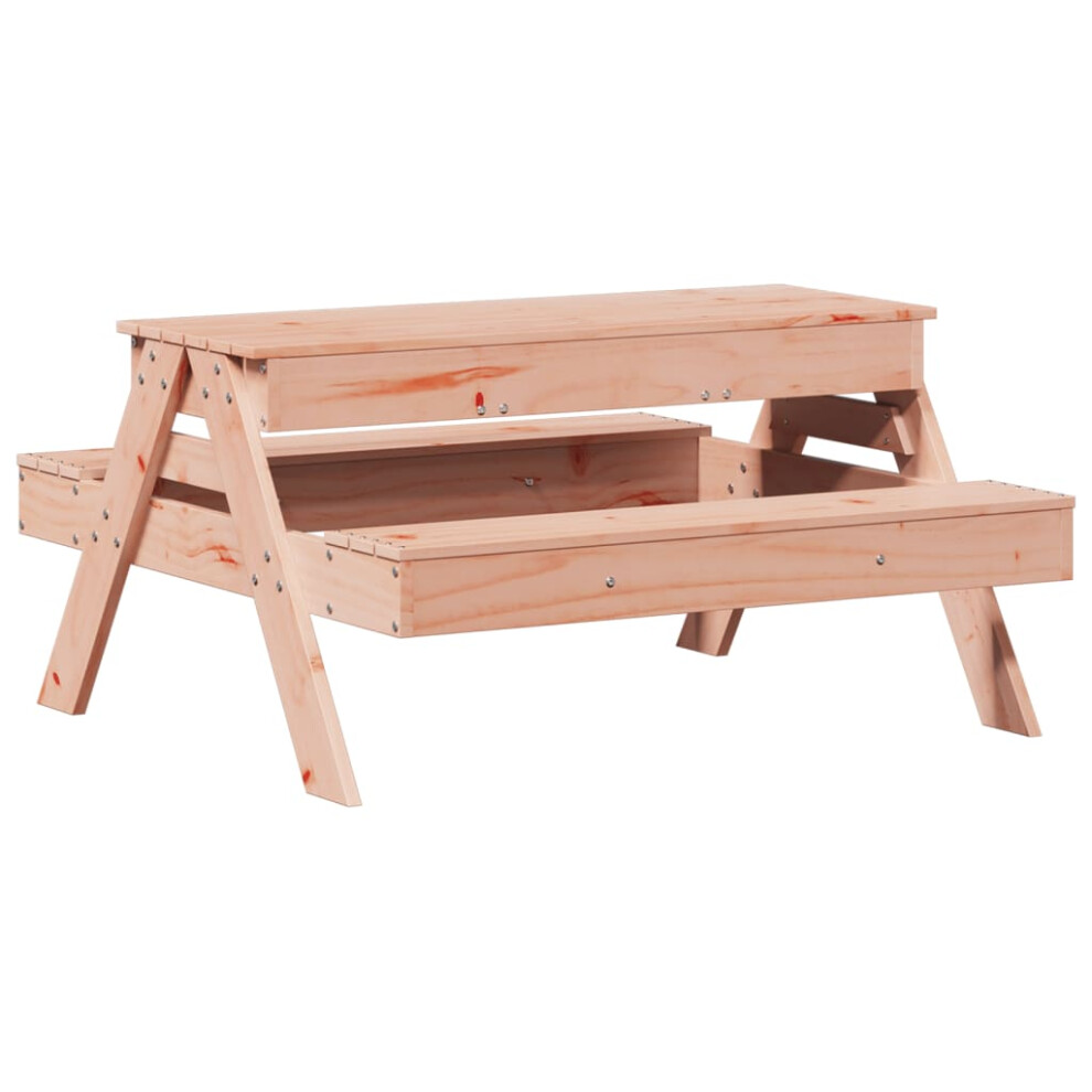 vidaXL Picnic Table with Sandpit for Kids Play Solid Wood Solid Wood Douglas