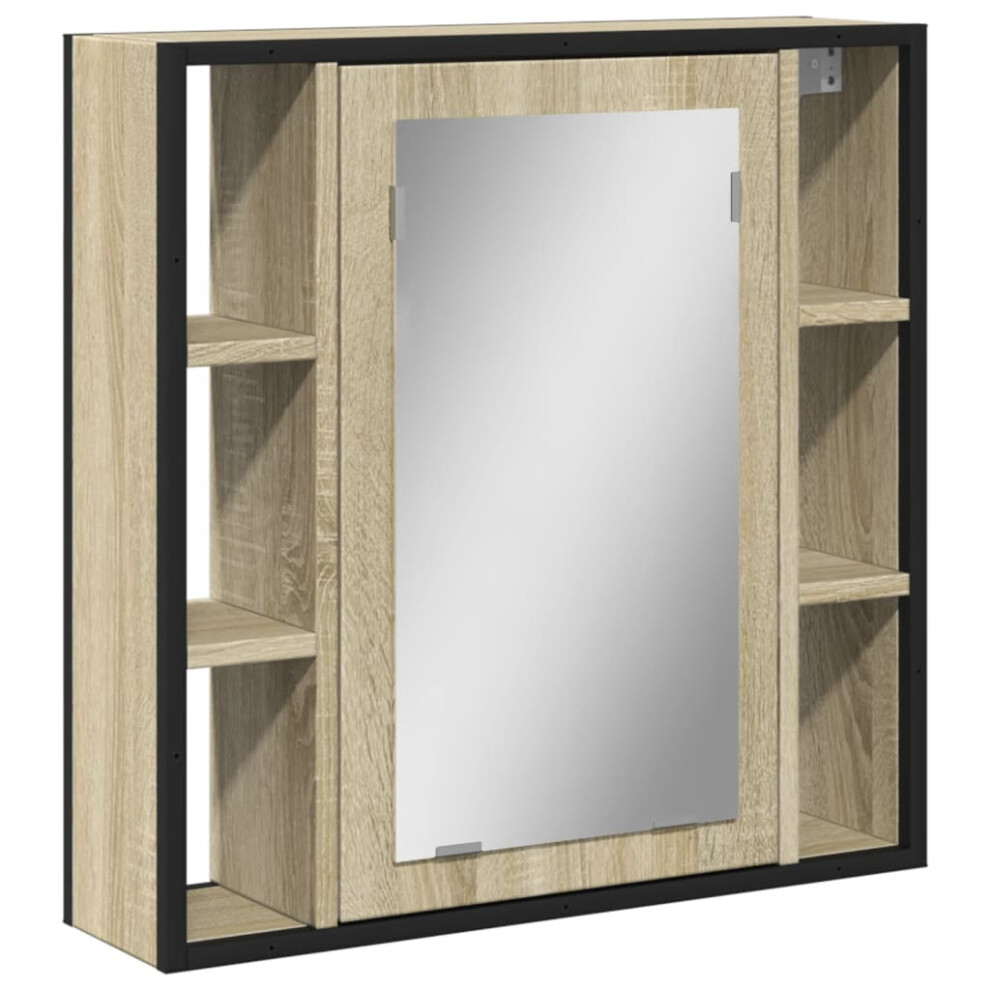 vidaXL Bathroom Mirror Cabinet Wall Mounted Cabinet Sonoma Oak Engineered Wood