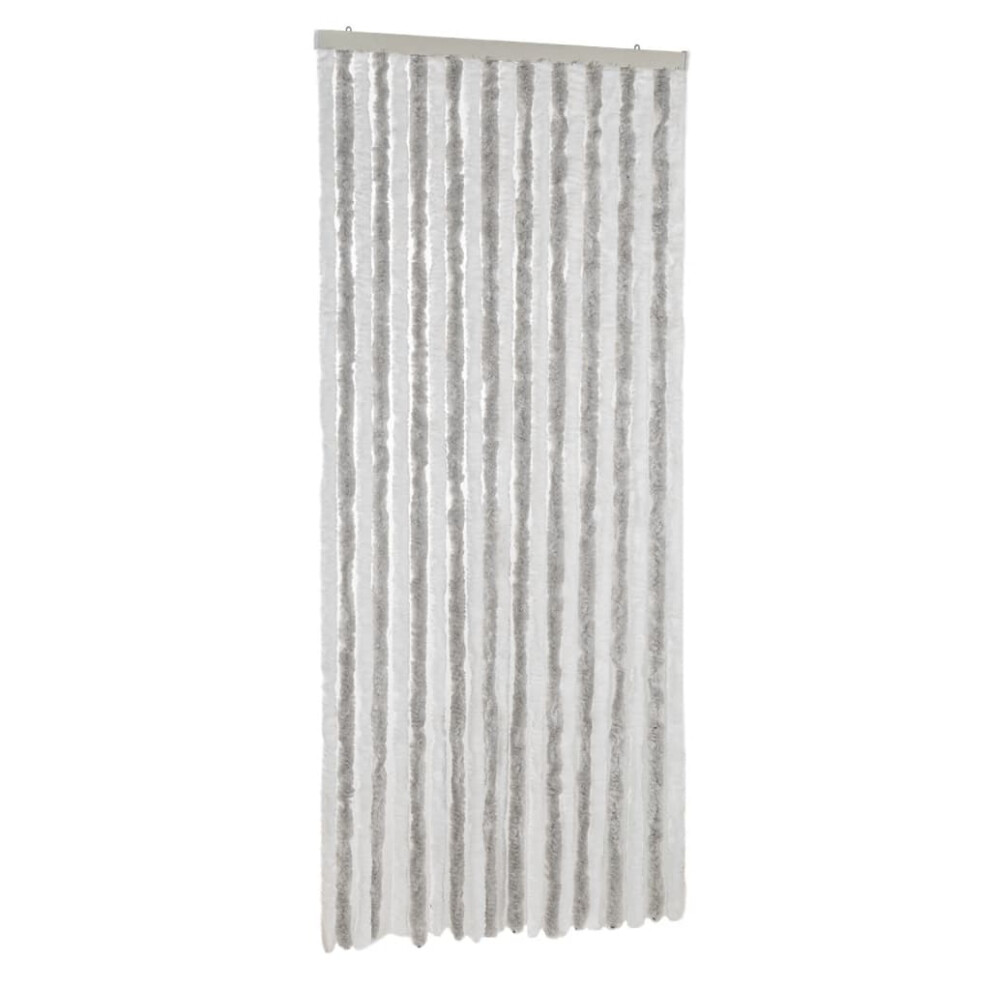 vidaXL Fly Curtain Fly Screen Curtain Light Grey and White 56x200 cm Chenille
