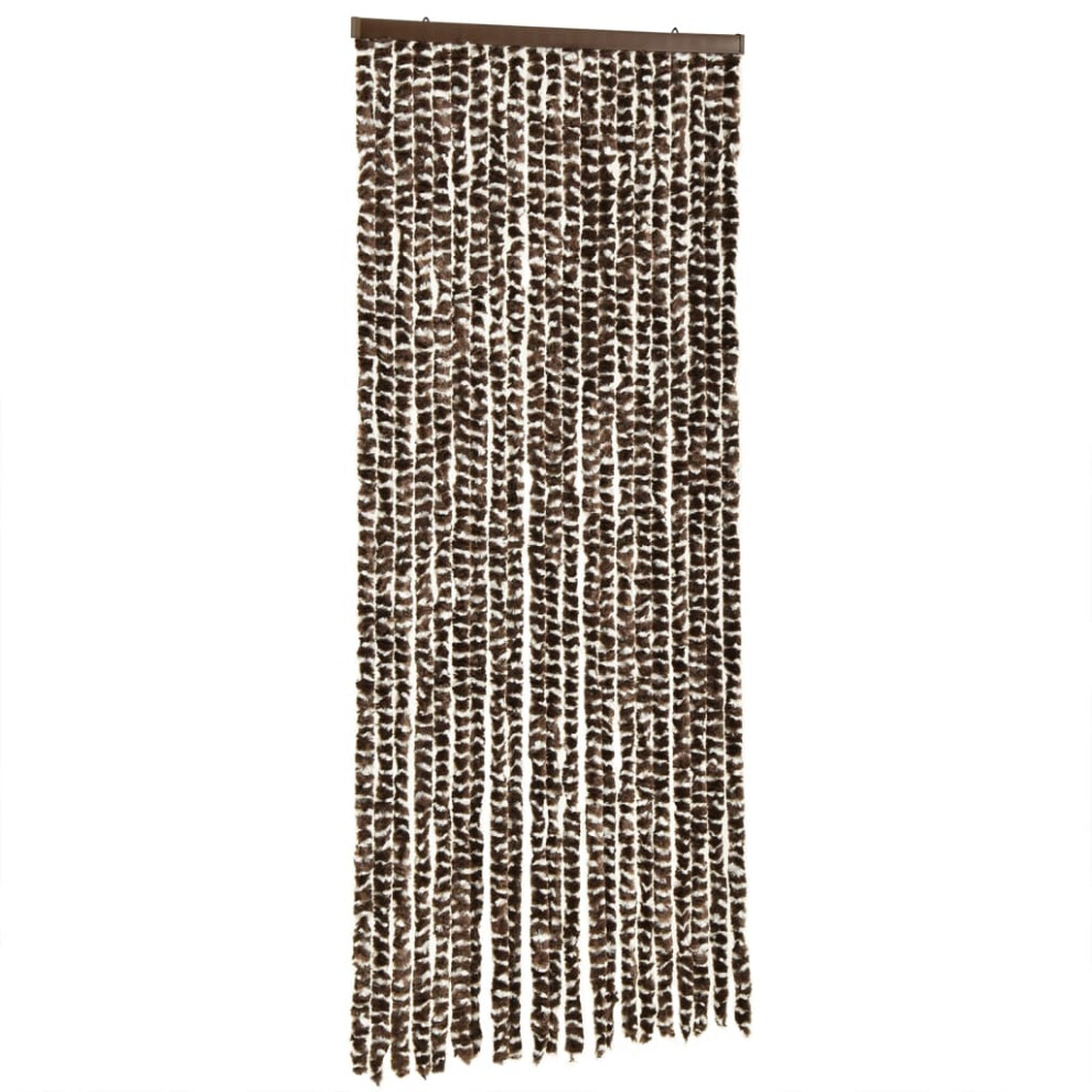 vidaXL Fly Curtain Door Curtain Fly Screen Brown and White 90x200 cm Chenille