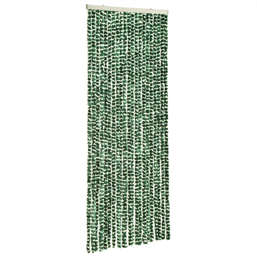 vidaXL Fly Curtain Door Curtain Fly Screen Green and White 90x200 cm Chenille