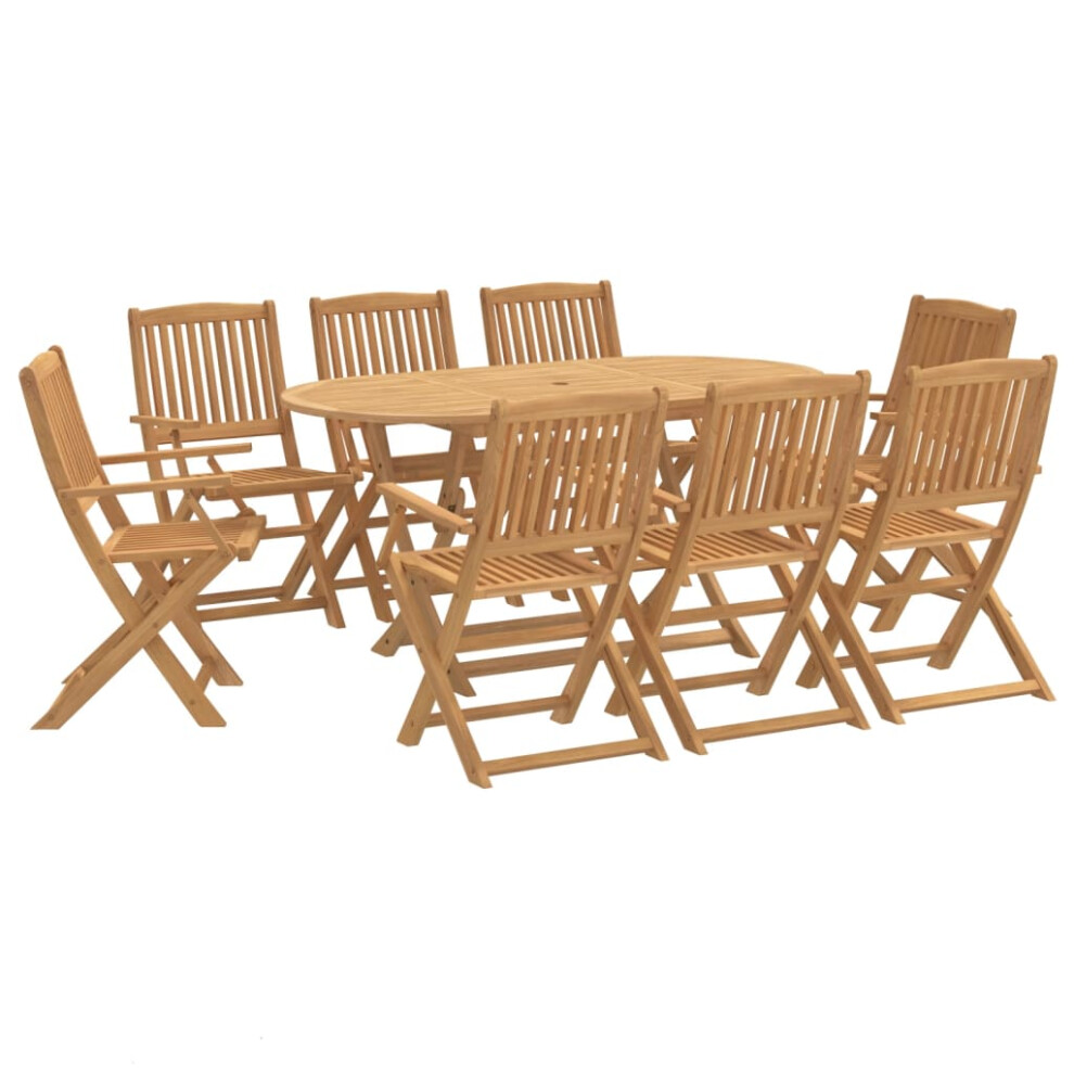 Vidaxl Garden Dining Set 9 Piece Outdoor Table And Chair Solid Wood Acacia