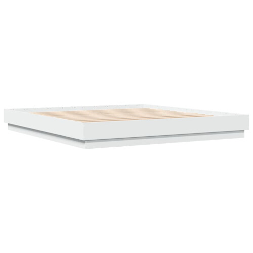 VidaXL vidaXL Bed Frame Bedroom Bed Base Bedstead White 200x200 cm Engineered Wood 1