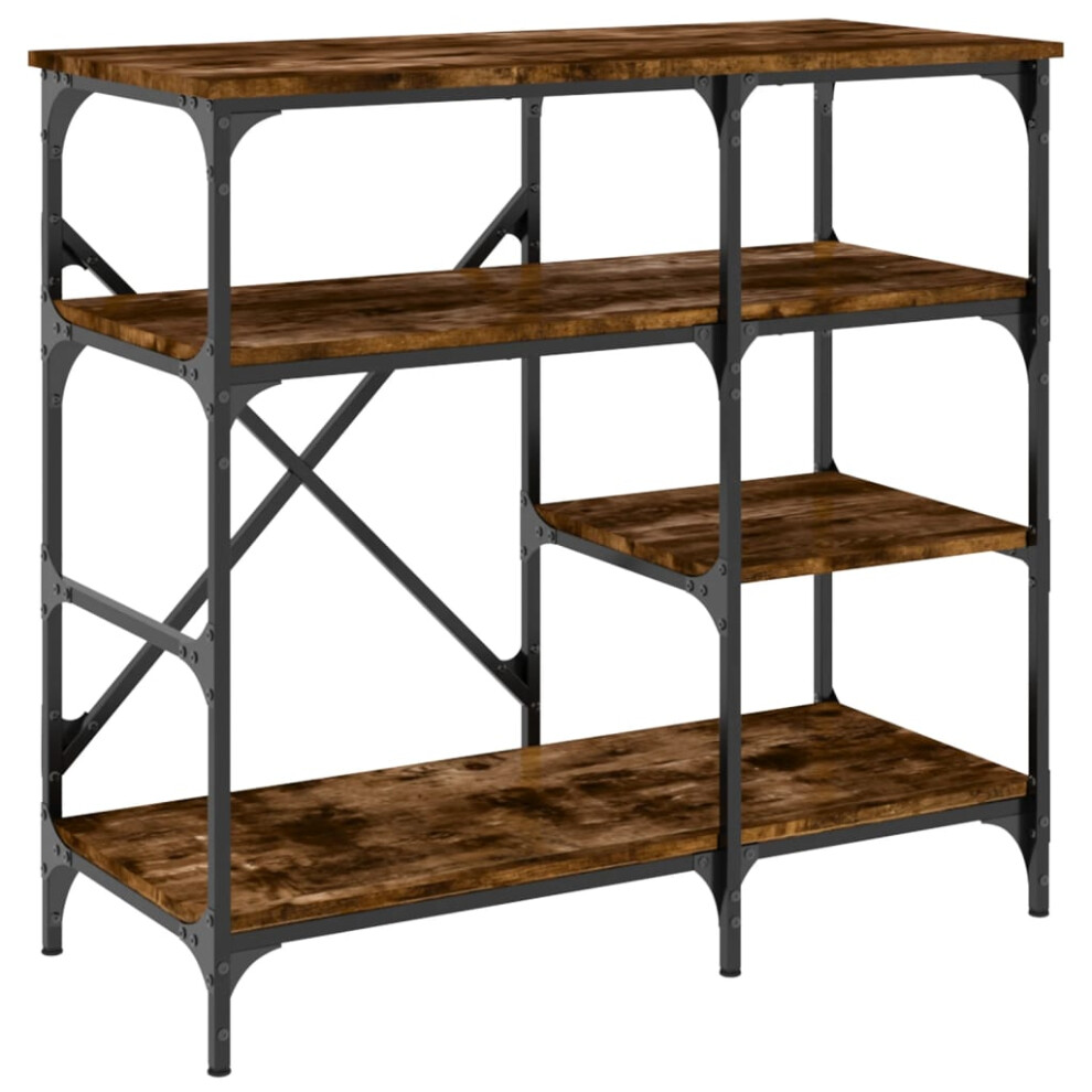 vidaXL Baker's Rack Storage Kitchen Rack Smoked Oak Engineered Wood and Metal