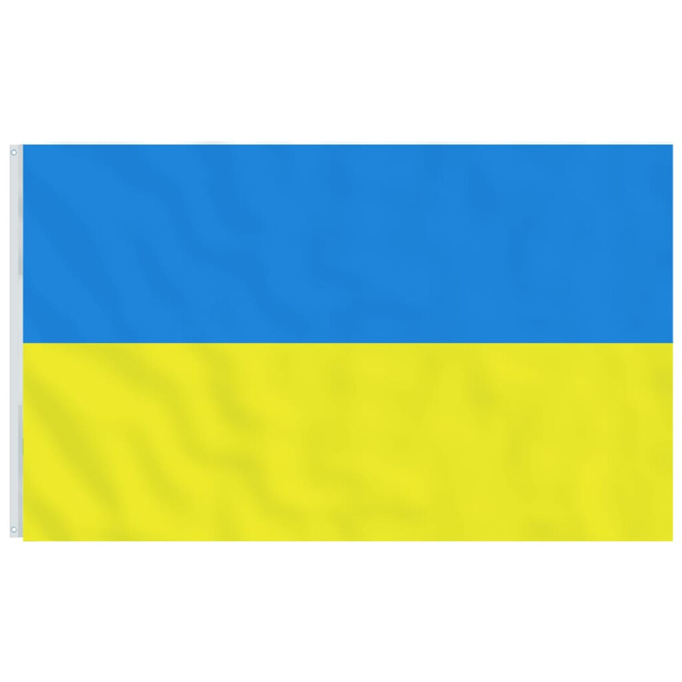 vidaXL Ukraine Flag with Brass Grommets Flagpole Festival National Flag Banner