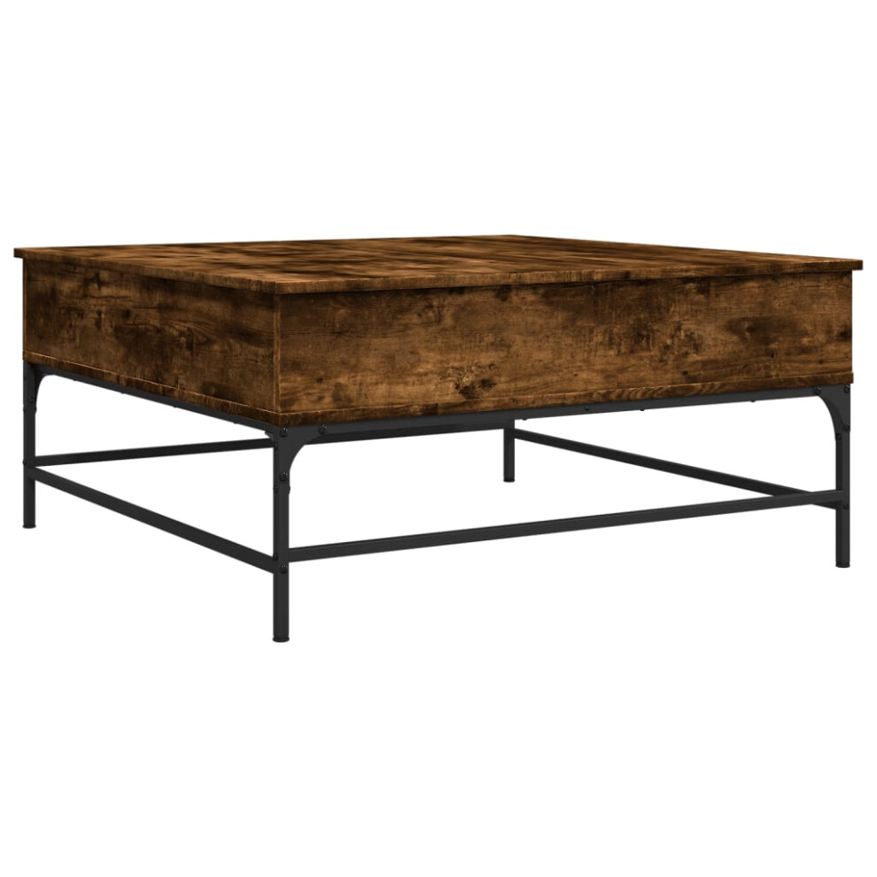 New Vidaxl Coffee Table End Table Side Table Smoked Oak Engineered Wood And Metal Brown