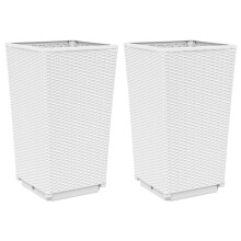 vidaXL Pflanzkübel 2 Stk. Weiß 32,5x32,5x57 cm PP