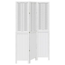 vidaXL Room Divider 3 Panels Office Privacy Screen White Solid Wood Paulownia