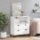 VidaXL vidaXL Bookcase Bookshelf Side Cabinet Storage Book Rack White Engineered Wood 3