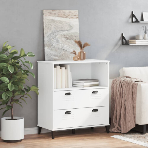 VidaXL vidaXL Bookcase Bookshelf Side Cabinet Storage Book Rack White Engineered Wood 2