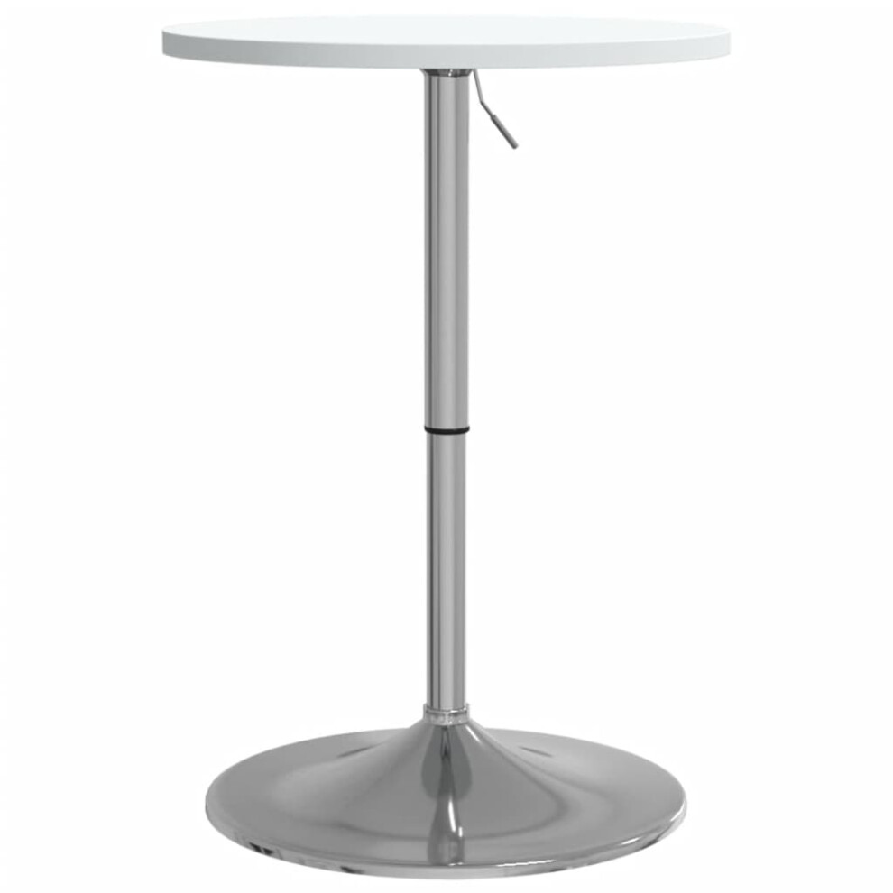 vidaXL Bar Table Kitchen Pub Table White Engineered Wood and Chromed Steel