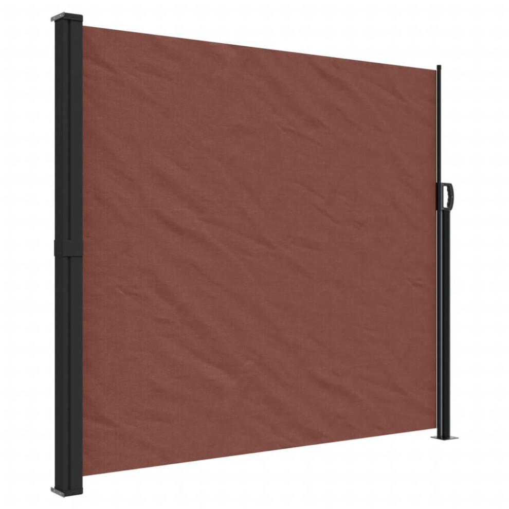 vidaXL Retractable Side Awning Outdoor Privacy Screen Shade Brown 180x600 cm